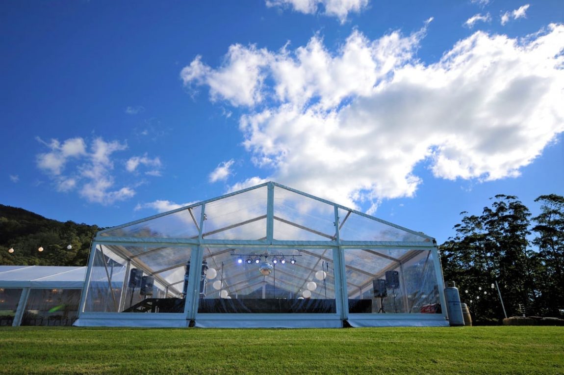 Marquee Structure Clear Roof 10M x 6M Alfie's Event Hire