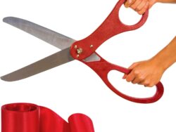 25" Large Ceremonial Red Ribbon Scissors | Event Hire Sunshine Coast